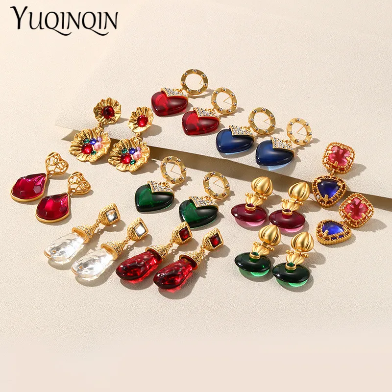 Винтажные большие висячие серьги золотого цвета для женщин, Длинные Цветочные Элегантные Висячие серьги, висячие серьги для девочек с кристаллами, свадебные ювелирные изделия для банкета