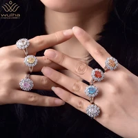 wuiha 925 sterling silver oval 79mm vvs fancy colorful gemstone sapphire created moissanite rings for women gifts drop shipping