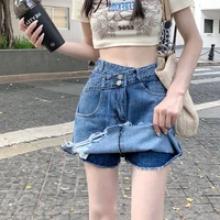 korean fashion mini denim skirts women 2022 summer sexy a line shorts skirts female casual ripped jeans skirts for lady girls