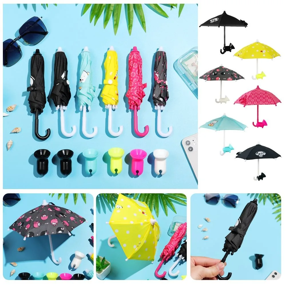Universal Mini Umbrella Stand With Suction Cup Cell Phone Stands Cute Kawaii  Phone Holder Outdoor Cover Sun Shield Mount Holder