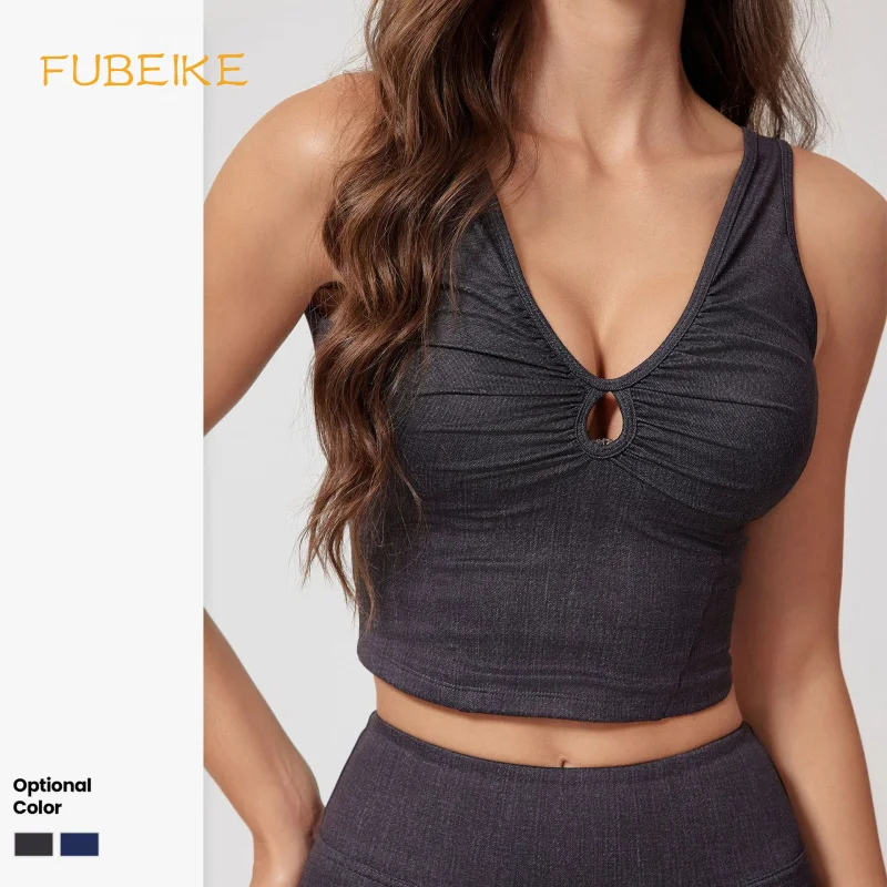 FUBEIKE спортивные леггинсы женские новые сексуальные джинсовые полые бюстгальтеры