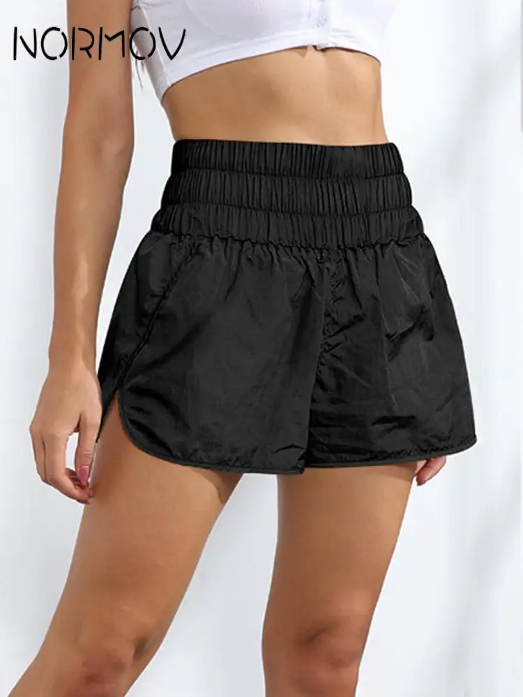 

Женские летние шорты для бега NORMOV, женские шорты для йоги, однотонный комплект для тренажерного зала с высокой талией, велосипедные шорты дл...