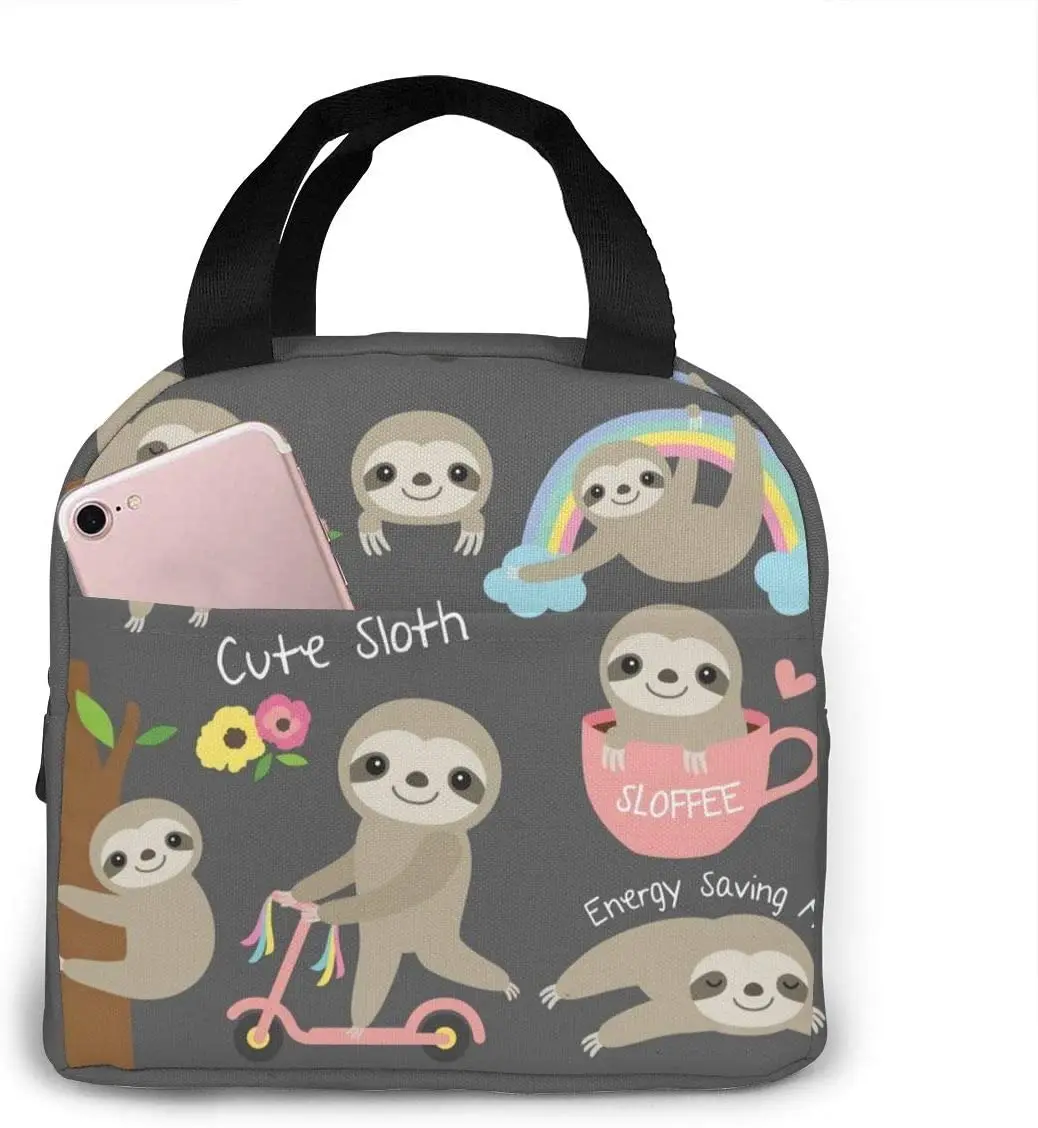

Cute Sloth Insulated Lunch Bag Leakproof Cooler Lunch Box for Men Women Adult - Reusable Thermal Tote Bag for Office Work
