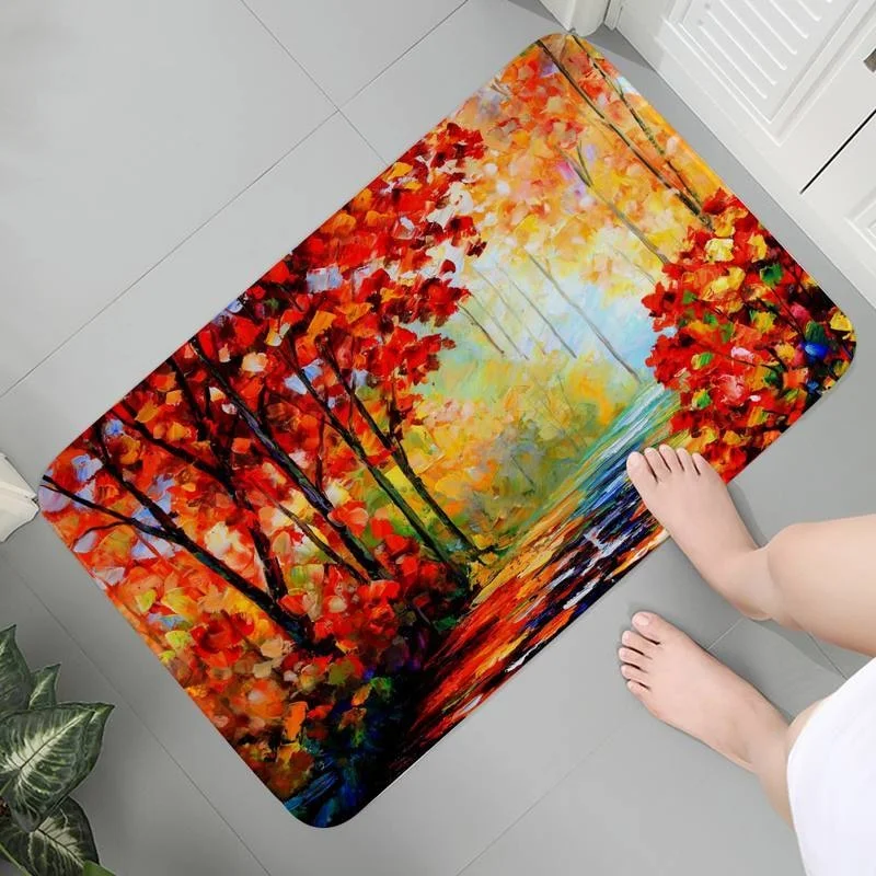 

Ковер для ванной комнаты, напольный кухонный Придверный коврик, моющийся Противоскользящий ковер, ковер для журнального столика, Осенний а...