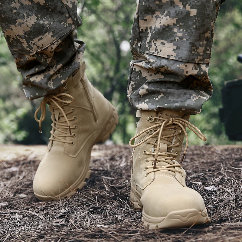 Professional Tactical Military Boots Men's Hiking Boots Comfortable Outdoor Sports Shoes Men's Police Desert Safety Work Shoes