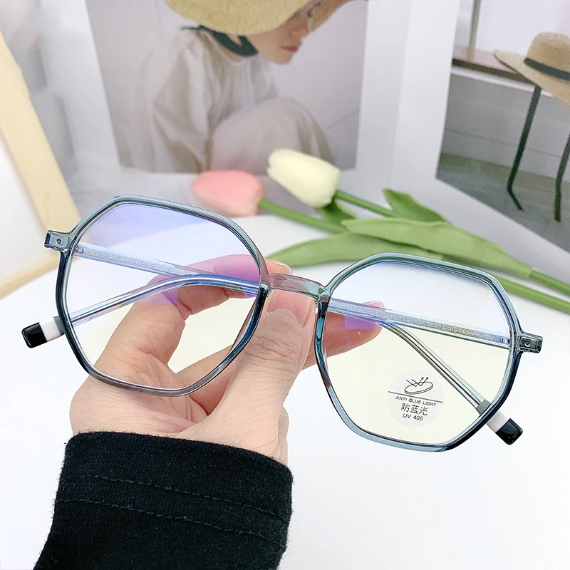46998 пластиковые титановые многоугольные очки в оправе анти-синие компьютерные