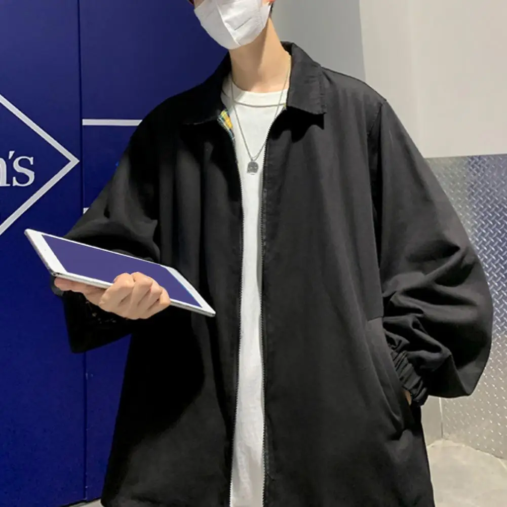 

Casual Coat Loose Super Soft Daily Wear Relaxed Fit Zipper Jacket Unisex Jacket for Party