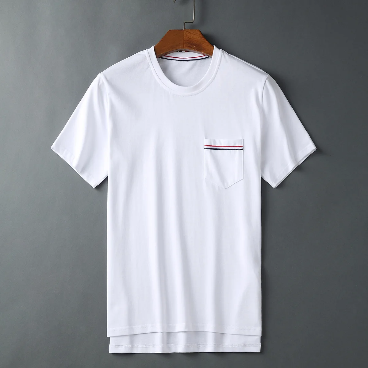 

TB Mens Short Sleeve T Shirt Korean Style Crew Neck Solid Soft Fitted Tees Good Quality Fresh Classic Sports Tshirt for Men