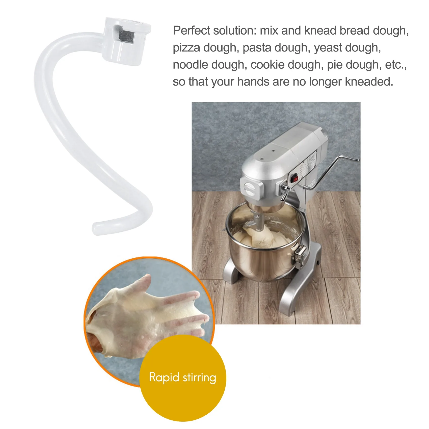 Сменный спиральный крючок для теста кухонного миксера - с покрытием K5SS K5A KSM5 KS55 Pro