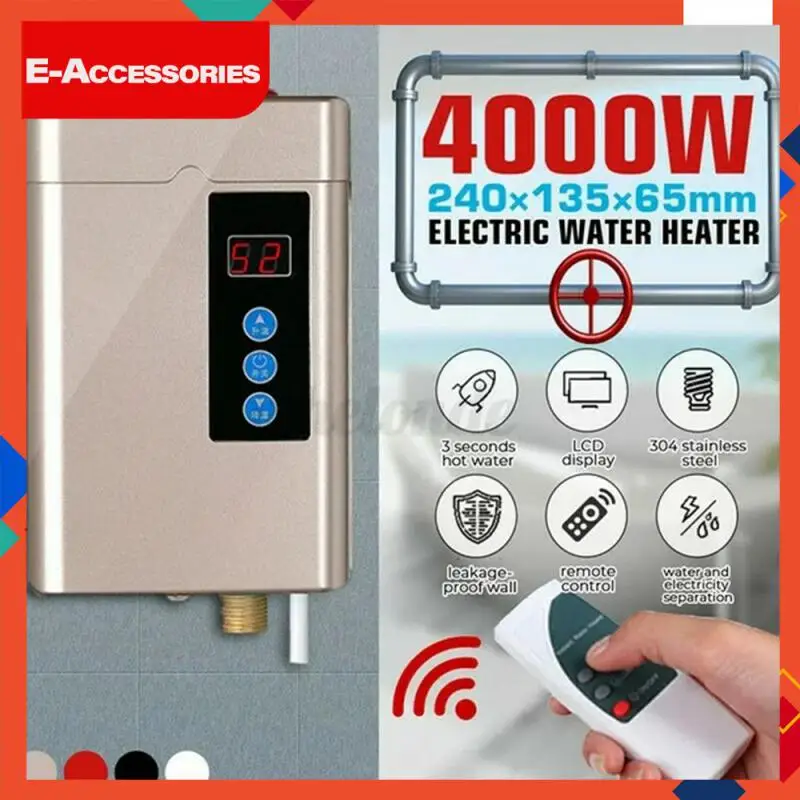 

Ipx4 Waterproof Electric Water Heater Without Water Tank Remote Control Electric Water Heater 110v Lcd Temperature Display