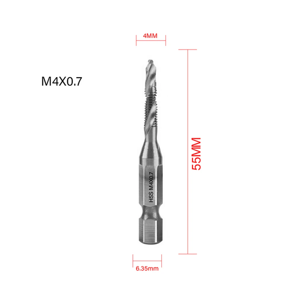 

M3-M10 Titanium Plated HSS Tap Drill Bits Hex Shank Screw Thread Bit Screw Machine Compound Taps M3 M4 M5 M6 M8 M10