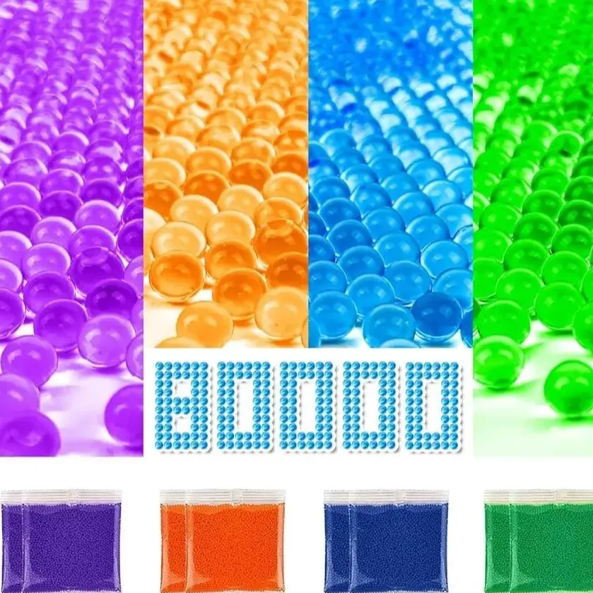 Гелевые желейные шарики водяные бусины бластер гидрогель 7-8 мм гелевые