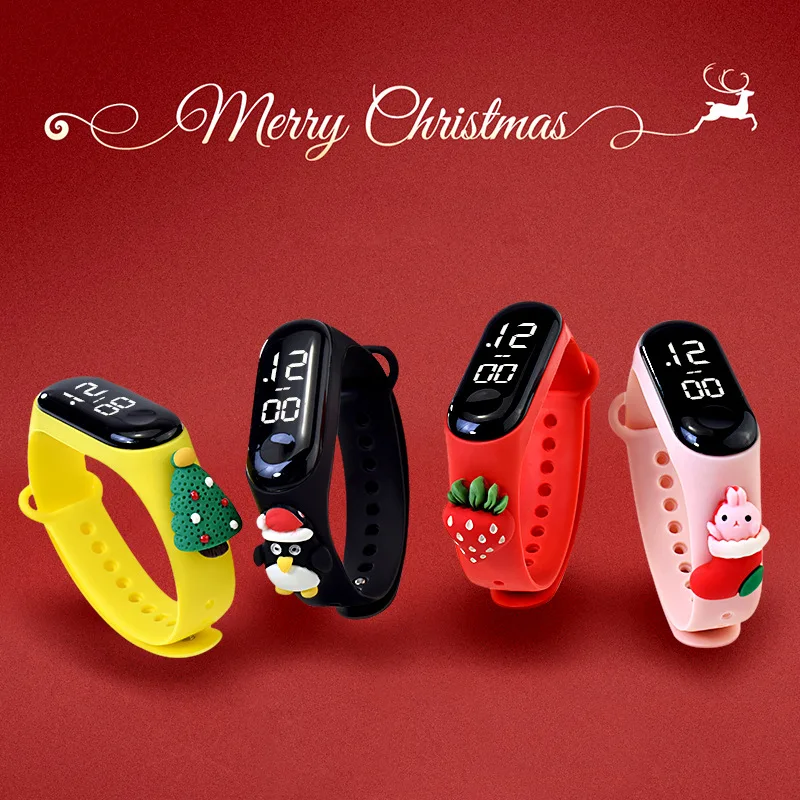 

Cute Cartoon Digital Watches for Children New Stylish LED Electronic Wristwatch Silicone Kids Clock Christmas Gift montre enfant