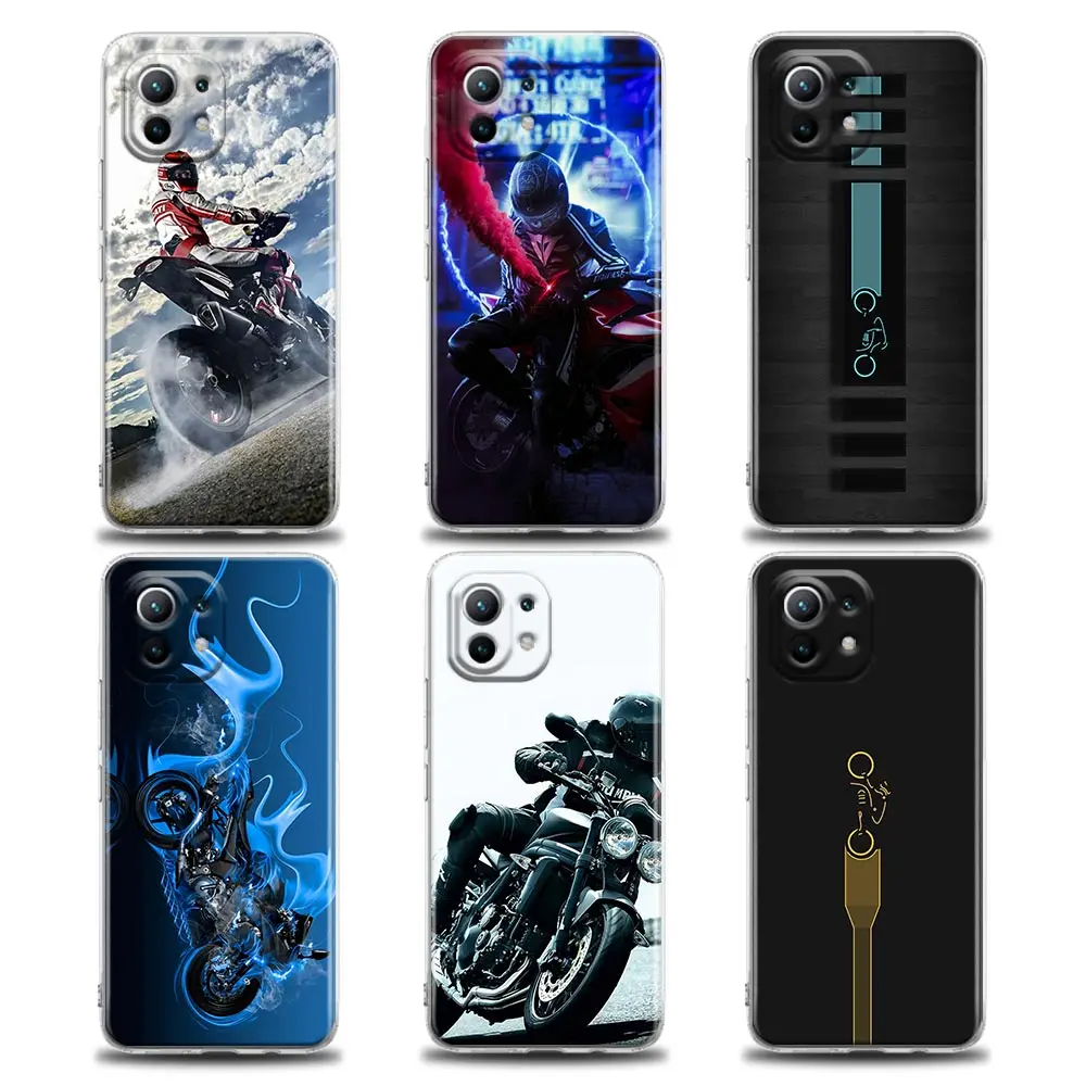 

Clear Phone Case for Xiaomi Mi 11 10 Lite 10T Note 10 Mi 9 SE 11T Pro Poco X2 M3 F3 X3 M4 Silicone Motorcycle Moto Motorbike