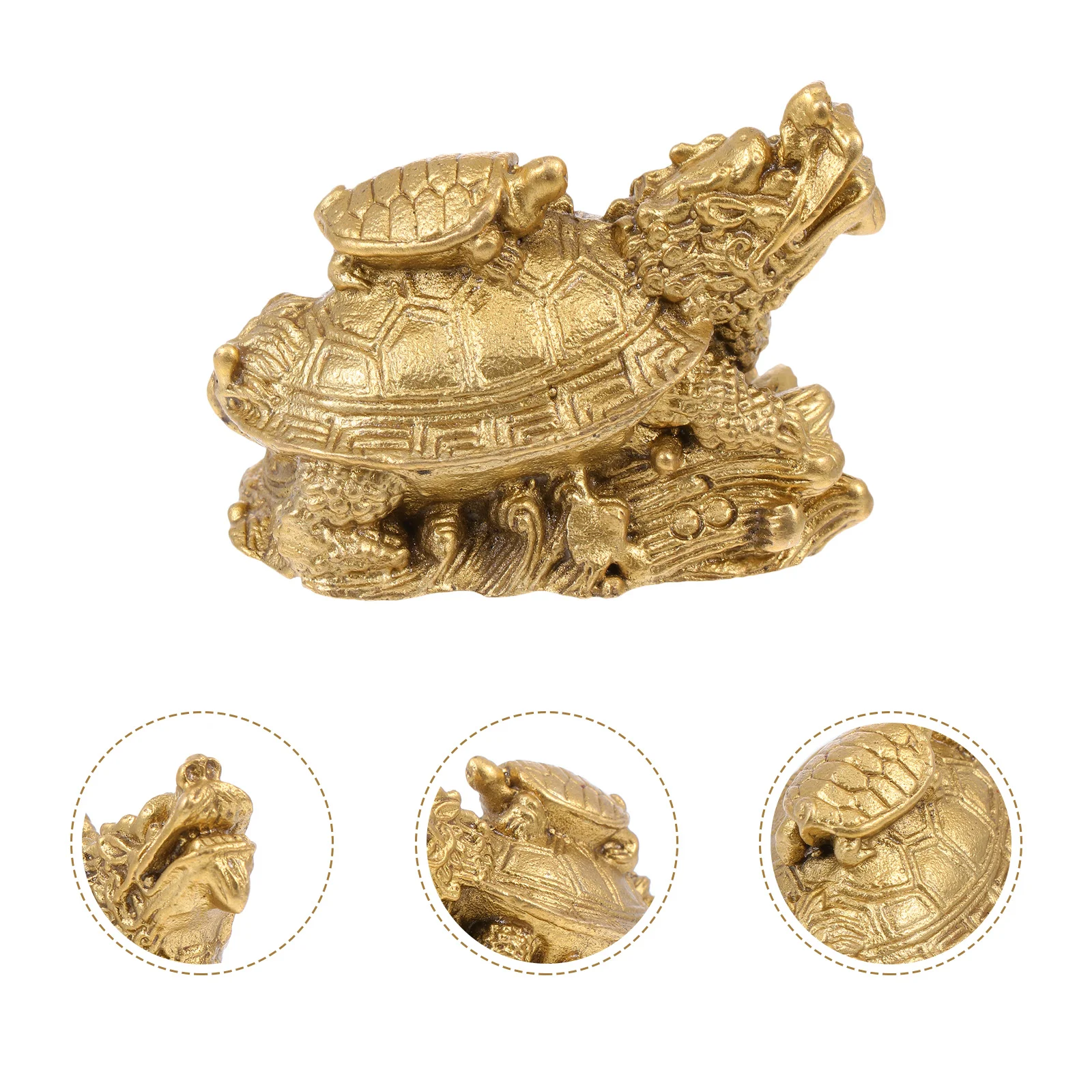 

Dragon Turtle Decor Craft Copper Adornment Tortoise Ornament Wealth Table Statues Statue Desktop Tea Figurine Exquisite Modeling
