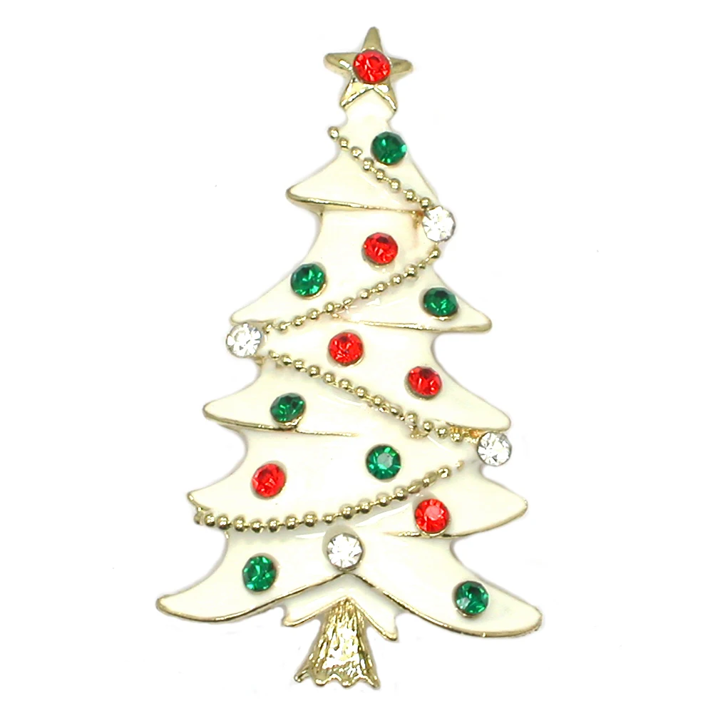 

Enamel Christmas tree Rhinestone Carystal Brooches for party prom pin Women Concert Brooch Pins Christmas Gifts Accessories