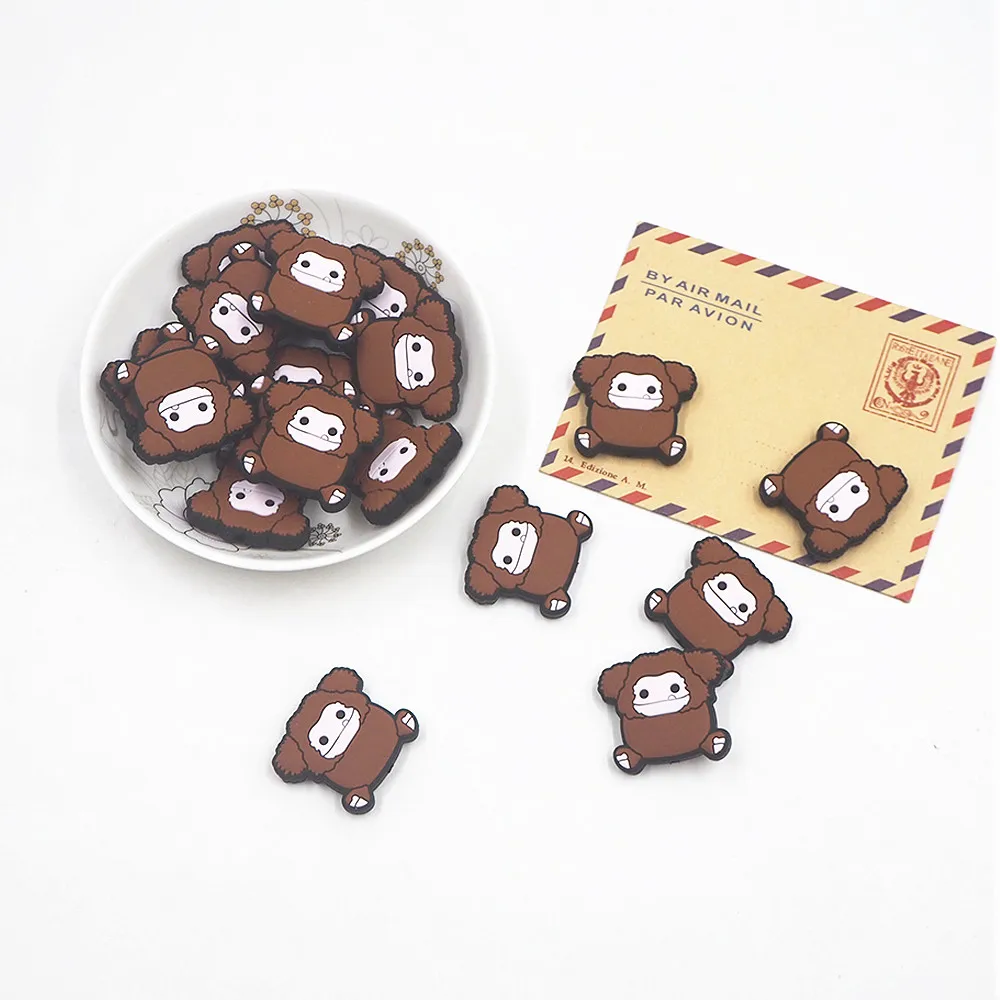 

Chenkai 50PCS Monkey Focal Beads For Pen Beadable Pen Silicone Charms Character Beads For Pen Making DIY Baby Pacifier Chains