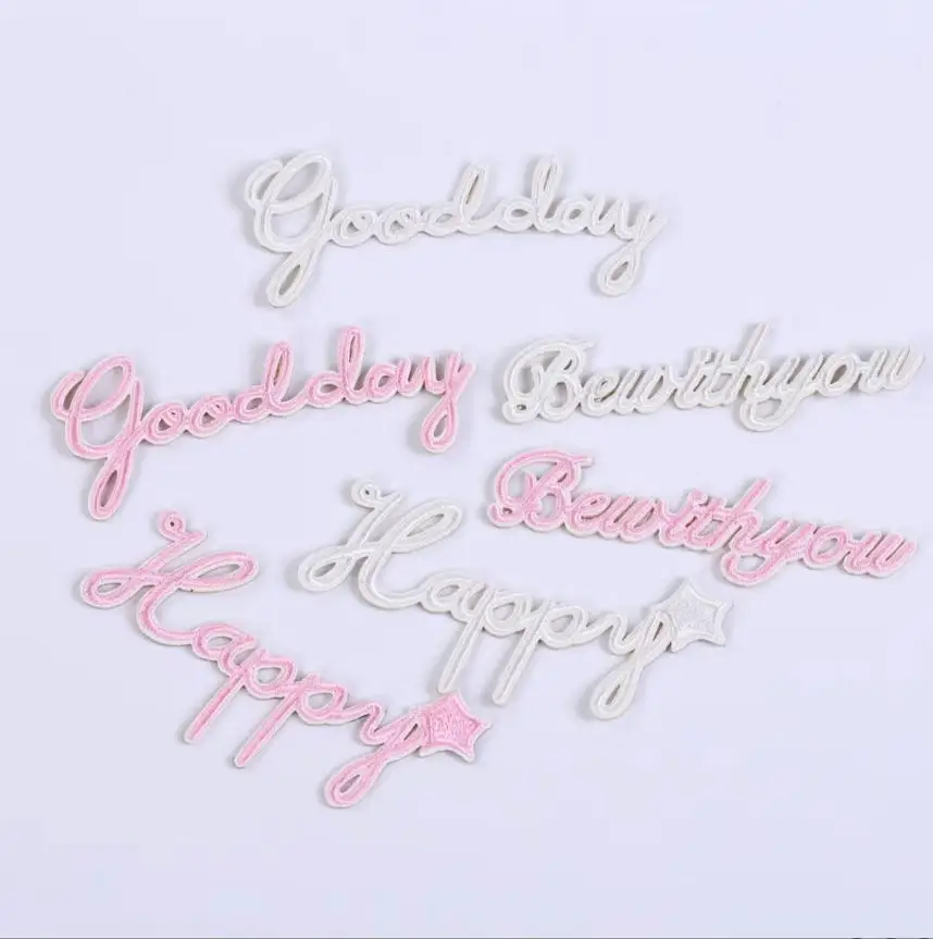 10 шт. нашивки Happy Goodday Be With You вышитая одежда шляпа сумка материал для ремонта обуви