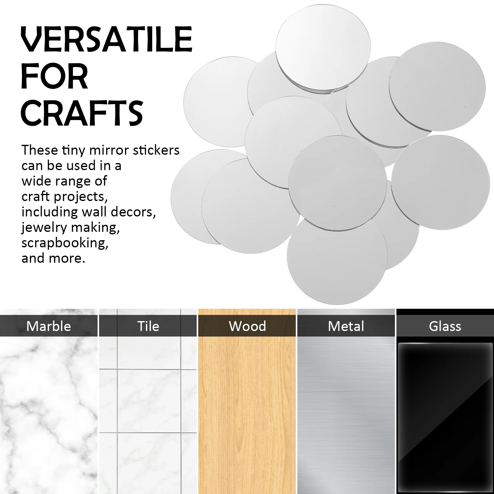 60 шт. маленькое круглое зеркало крошечные зеркала для поделок мини-объемные
