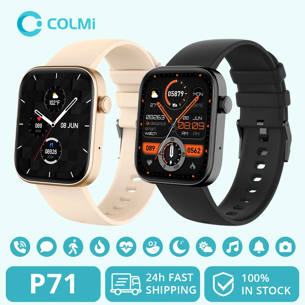 COLMI P71 Голосовой вызов Смарт-часы Мужчины Мониторинг здоровья IP68 Водонепроницаемый Смарт-уведомления Голосовой помощник Смарт-часы для женщин