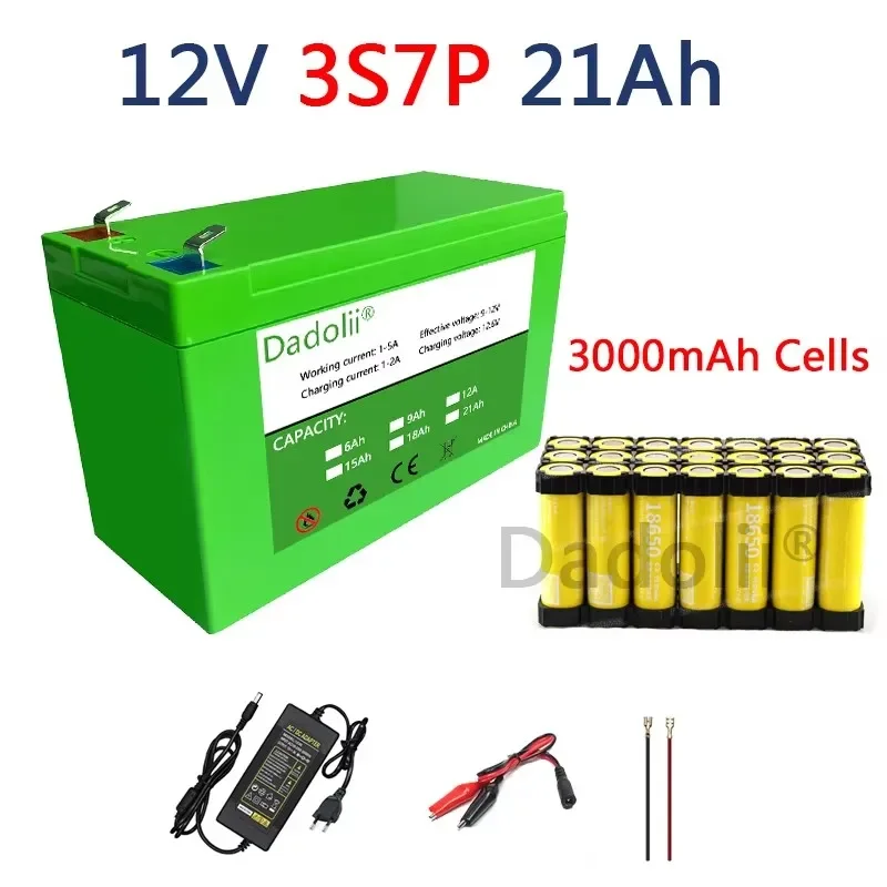 12VBattery21Ah 3S7p18650 литиевый аккумулятор Аккумуляторная батарея для солнечной энергии аккумулятор электромобиля + зарядное устройство 12,6 В 3 А (art.: 3920cb0cf4dbb) - 3920cb0cf4dbb