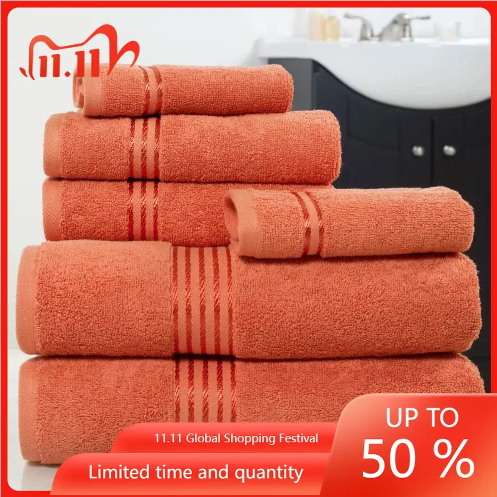 

Комплект полотенец для ванной из 6 предметов, 100% хлопок