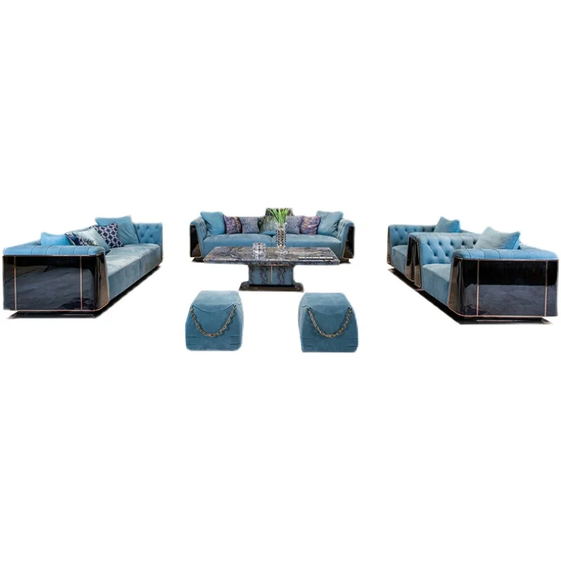

Italian Louvre Light Luxury Leather Sofa