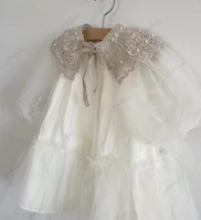 cute ivory flower girls dresses for weddings 2022 princess puff sleeves ball gown birthday mini dresses first communion dresses