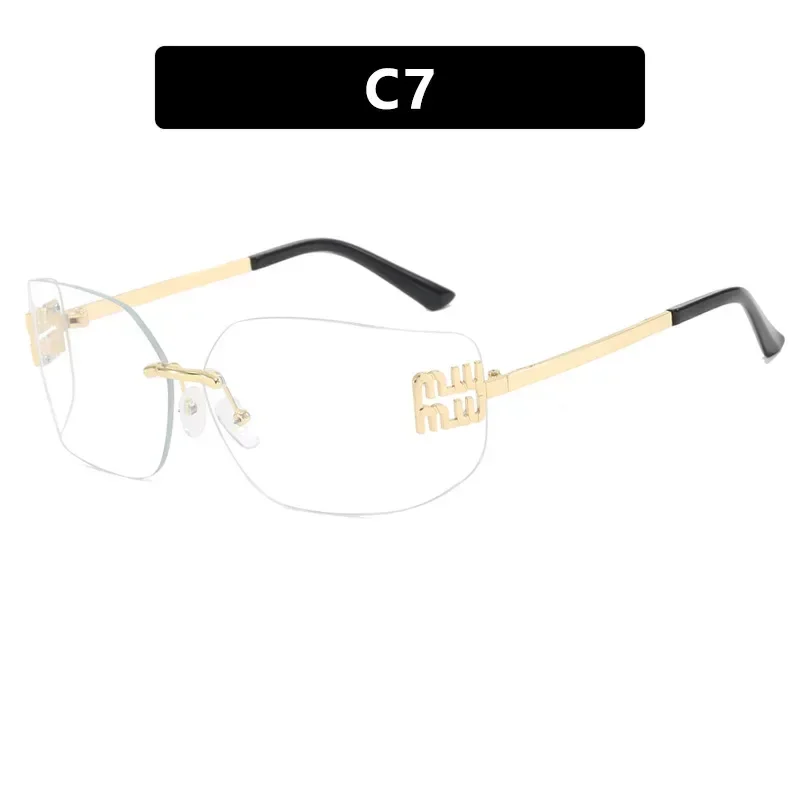 

KAMMPT Retro Rimless Design Shades Luxury Metal Women Sunglasses High Quality Decoration Sun Glasses for Travelling Hiking