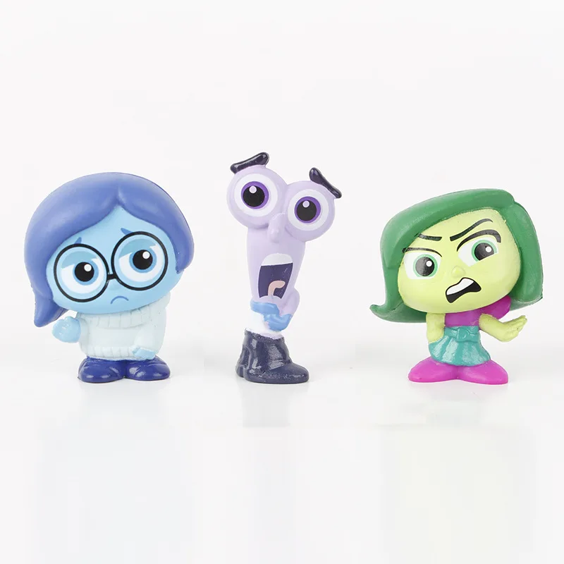 9 шт./компл. новая фигурка Inside Out 2 игрушка Sadness Joy Anger Disgust Fear модель куклы торта
