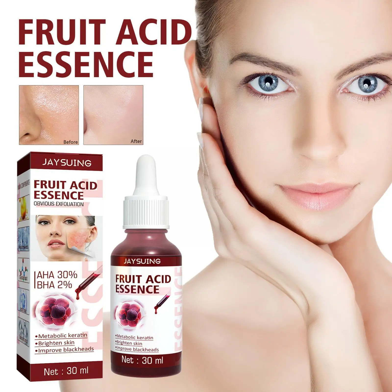 

Фруктовая кислота в наличии, очищает поры, смягчает кутин, восстанавливает цвет мелкой эссенции, осветляет кожу, удаляет морщины, Blackhea G8j6