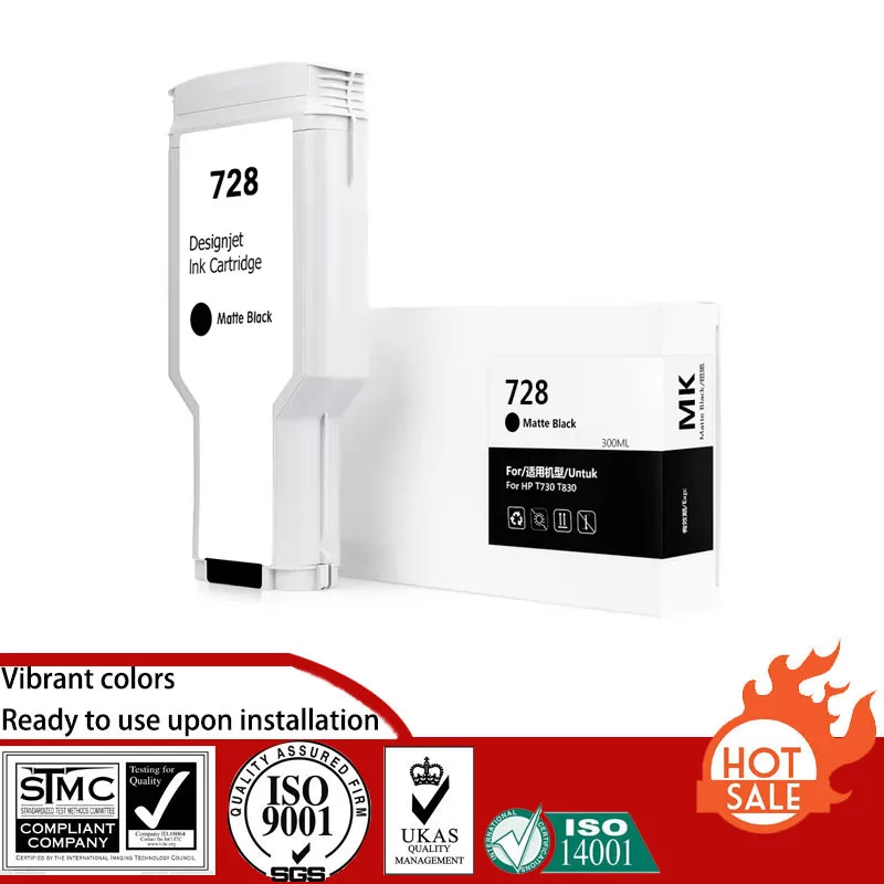 Совместимый картридж с пигментными чернилами для HP HP728 HP-728 300ML F9J68A F9K17A F9K16A F9K15A