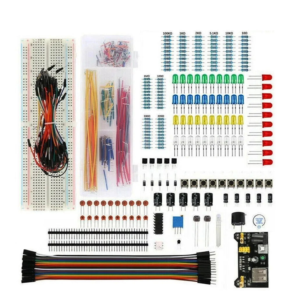Фото Стартовый комплект проекта «сделай сам» для комплекта Arduino, электронный комплект «сделай сам», набор электронных компонентов с коробкой, 830 точек крепления, макетная плата №3