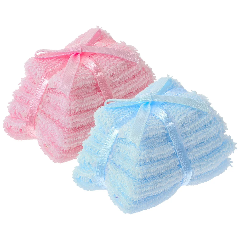 

2 Pcs Dollhouse Bath Towel Mini Towels Accessories Statues Miniature Toys Crafts Cloth DIY Decorations Models