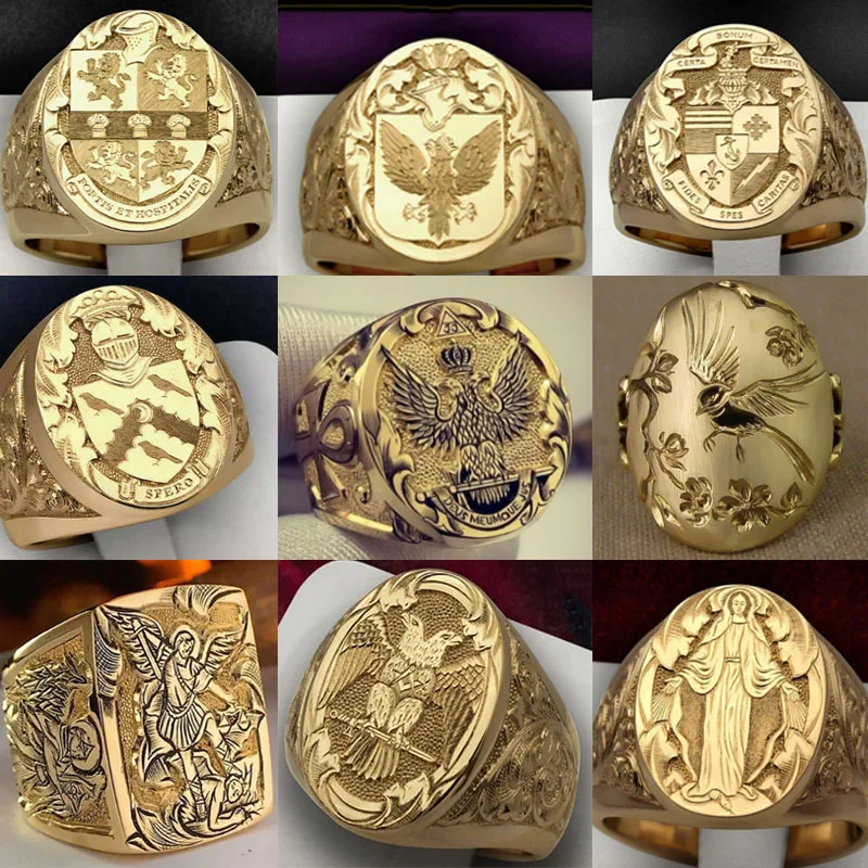 

2022 New Arrival Women's Ring Fashion Golden Ancient Greek Mythology and Legend Gift Luxury Jewelry for Men Memorial Rings