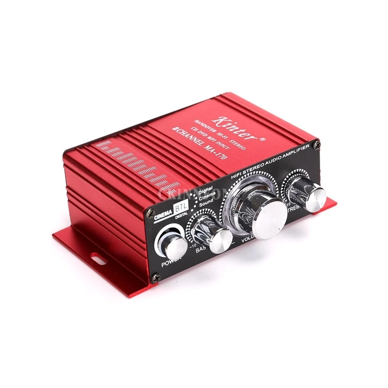 

5 шт./лот Kinter Ma-170 Ma170 12 В постоянного тока Mini 2,0 20 Вт + 20 Вт аудио мотоцикл автомобильный усилитель