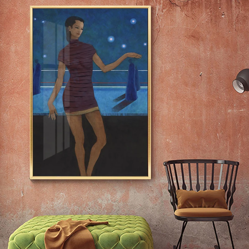 

Abstract Geometric Girl Line Wall Art Canvas Painting Nordic Posters And Prints Interior Mural Vintage Pictures Room Décor