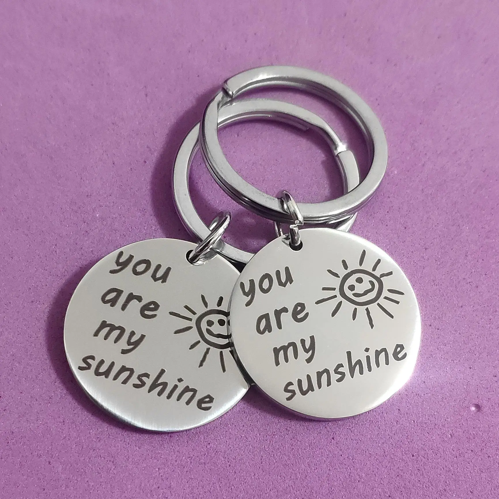 

Carabiner for Keys Holiday Creative Keyring You Are My Sunshine Parent Friend Child Gift Stainless Steel Birthday Holder Fashion