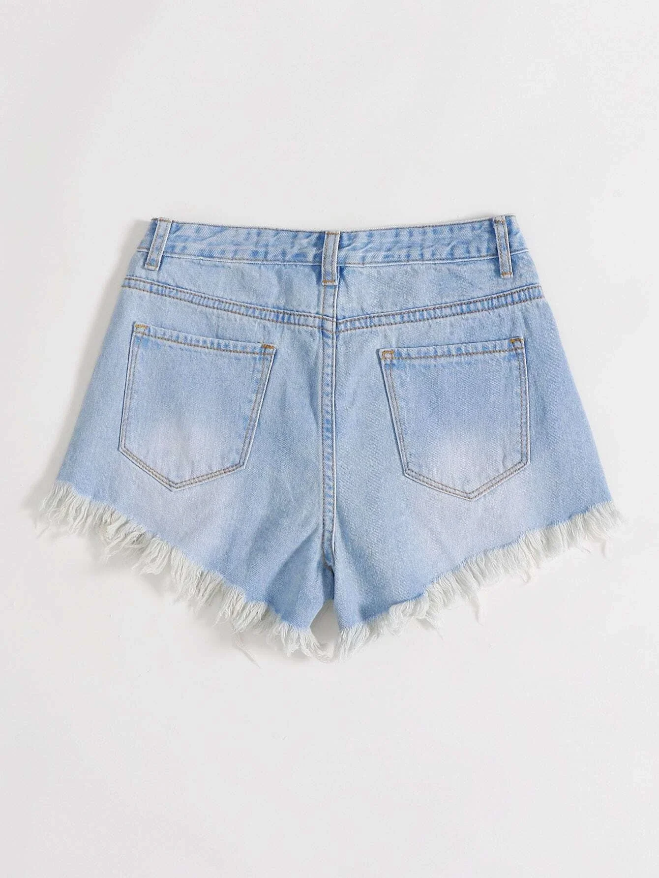 

tops Ripped Raw Hem Denim Shorts