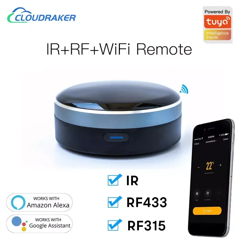 

WiFi Smart IR + RF pilot zdalnego sterowania podczerwieni Blaster do telewizora A/C rolka zasłonowa działa z Alexa Home Siri