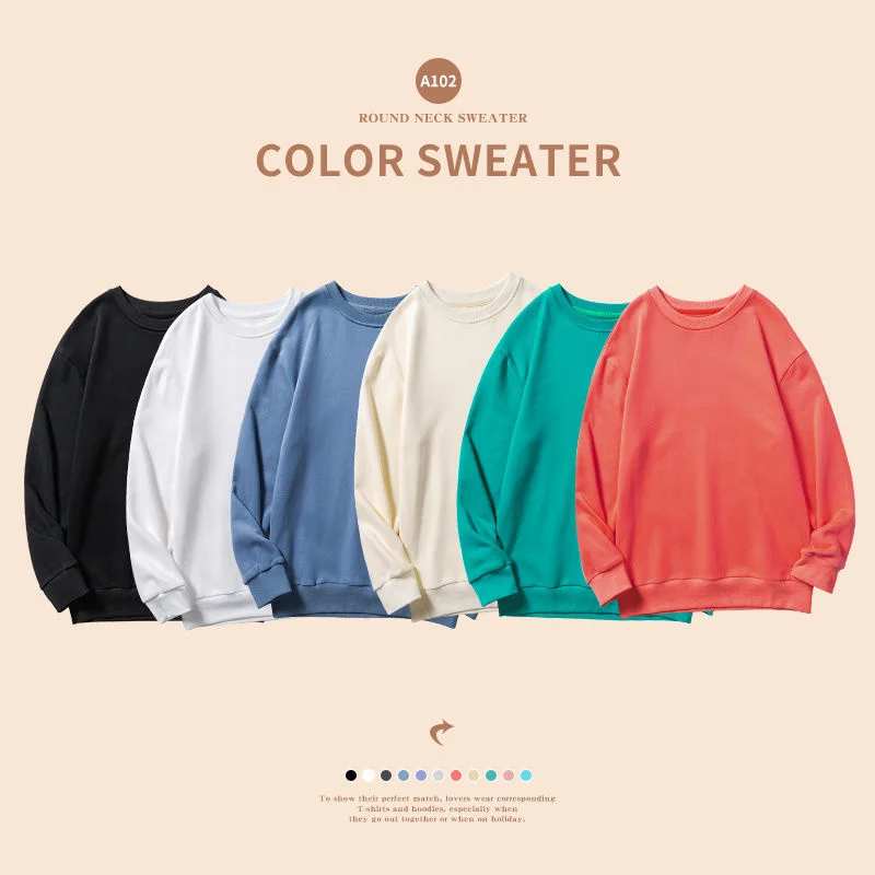 

Extfine Solid Color Men Oversized Sweatshirts Casual Hoodies 2022 Autumn Men's Cotton O neck Pullovers 3XL Male Clothing