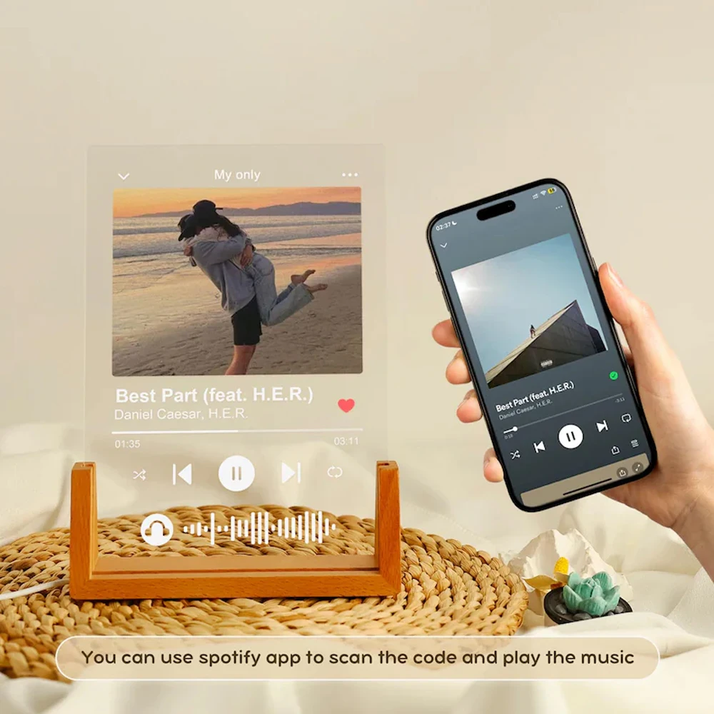 Акриловая фоторамка с песней Spotify