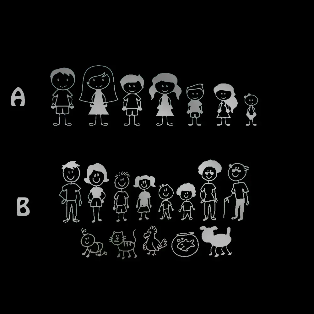 Семейный узор из ПВХ автомобильные наклейки аксессуары на мотоцикл товары милые