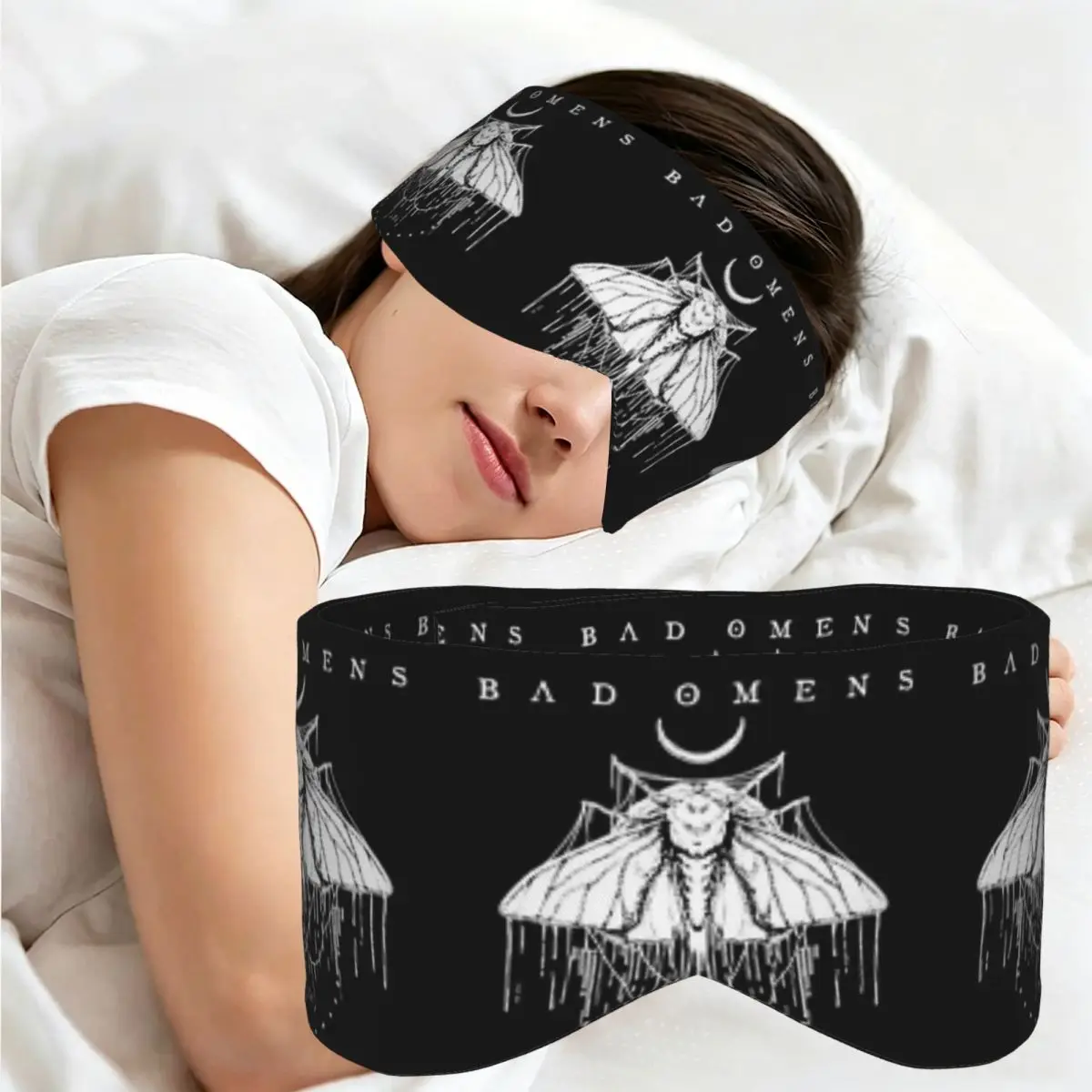 Фото Фланелевая маска для сна Bad Omens Noah Flannel Rock Music, портативная повязка на глаза для девочек и мальчиков, для дома, сна, вечеринок, подарок, повязка на глаза. №1
