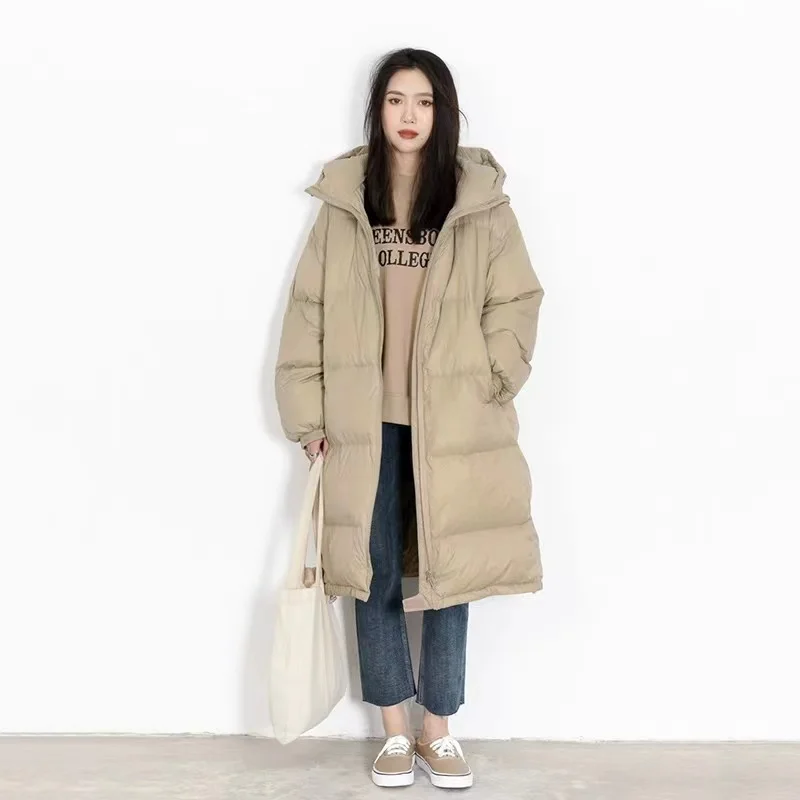 New 2023 Winter Oversized Vintage 90% Down Jackets Women's Clothing Winter Literary Hooded Long Parkas Coats Female Overcoats