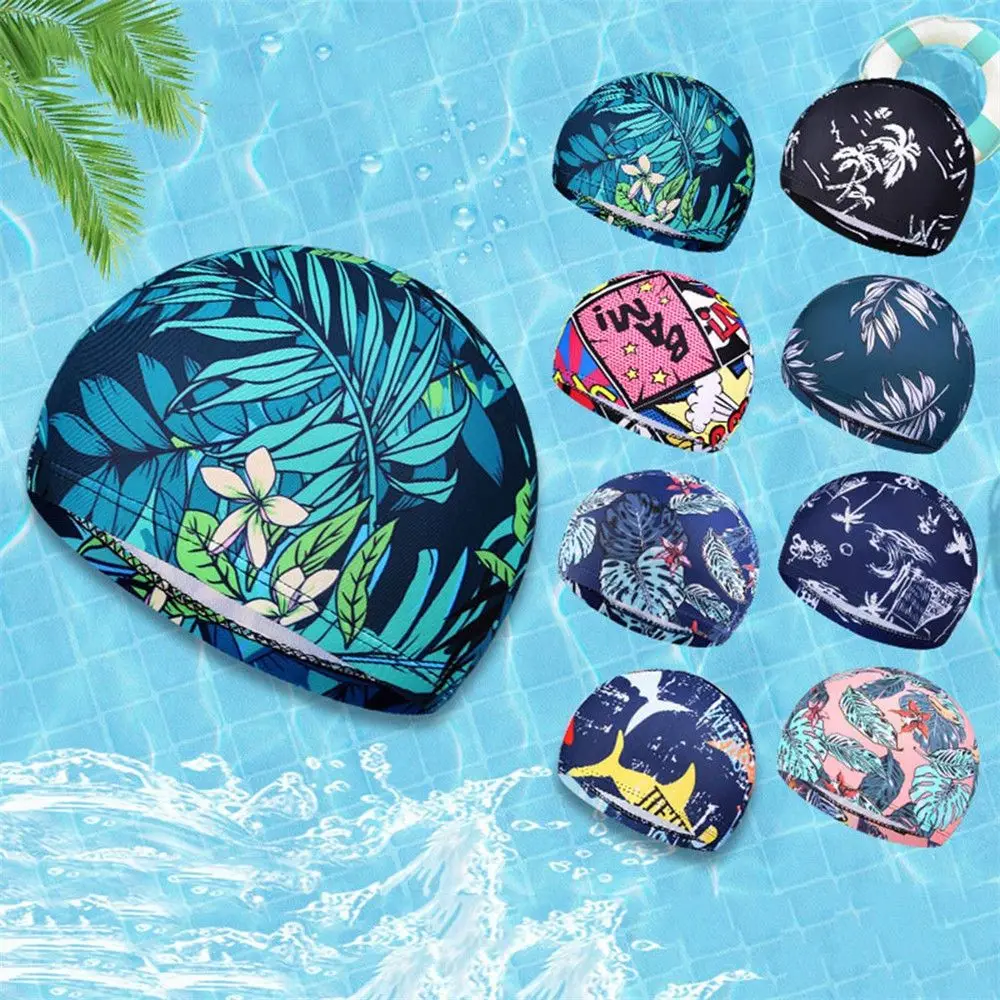 

Fashion Flowers Breathable Long Hair Bathing Hat Quick Dry Swimming Cap Sports Turban