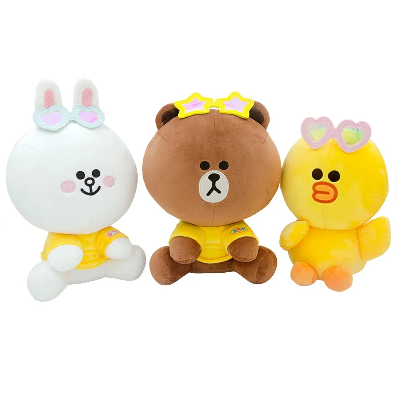 

Kawaii Line Friends Brown Bear Sally Cony Cartoon Cute Plush Doll Fluffy Stuffed Toy Home Decor Kids Birthday Christmas Gifts