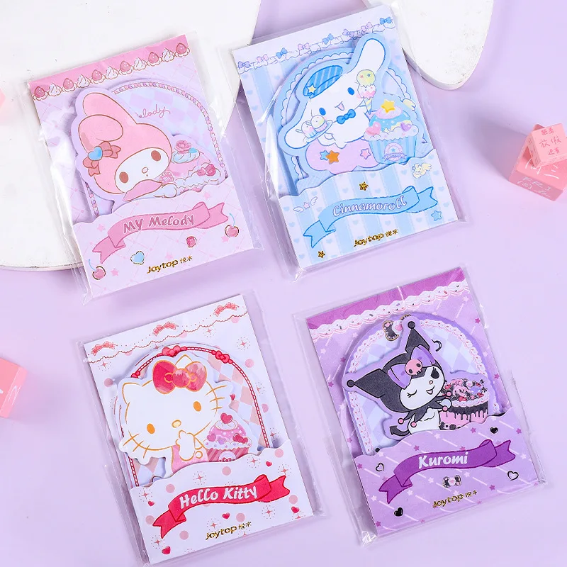 

Sanrios Sticky Note Kuromi My Melody Cinnamoroll Cartoon Handbook Notepad Message Note Student Handwritten Note Bottoming Paper