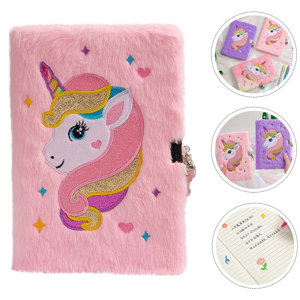 

Teen Girl Gifts Unicorn Notebook Diary Lock Key Notebook For Writing Printed Plush Decorative Travel