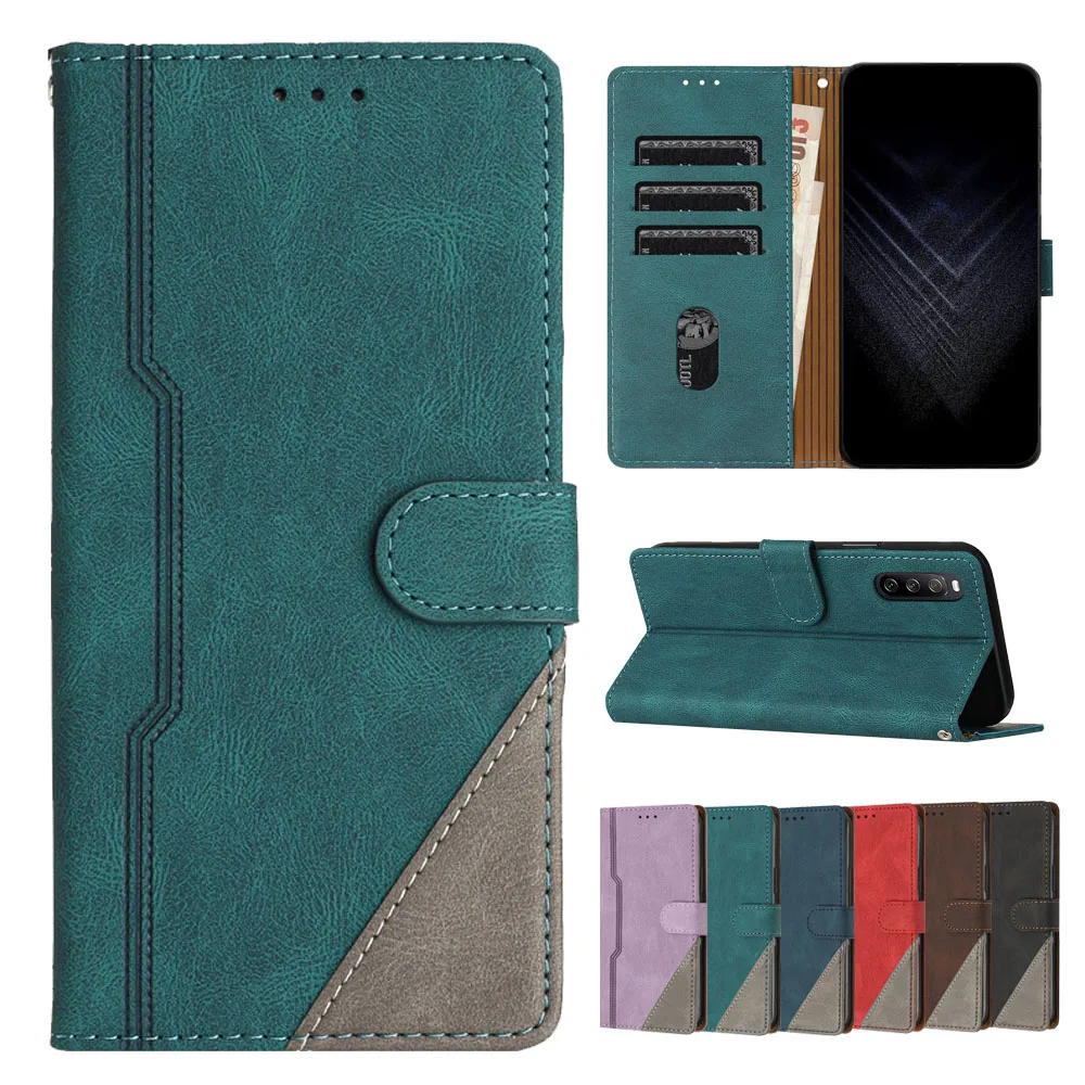 

Skin Feel PU Leather Wallet Case for SONY Xperia 1V 10V 1 IV 5 IV 10 IV Card Slots Flip Cover